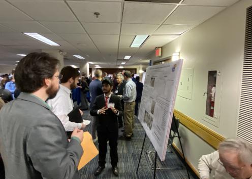 Students presenting research.